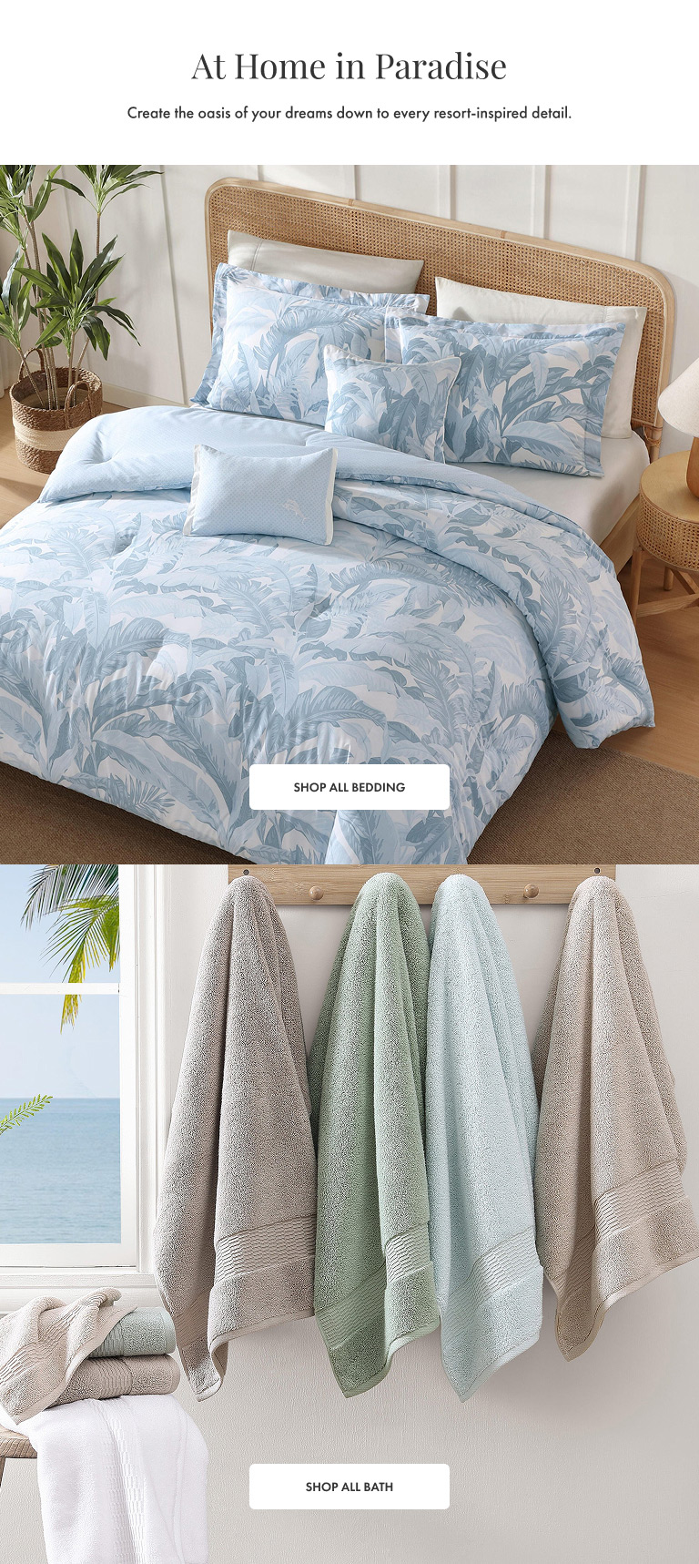At Home In Paradise - Shop All Bedding and Shop All Bath