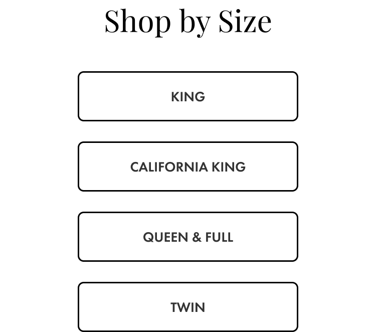 Shop By Size - CA King, Queen & Full and Twin