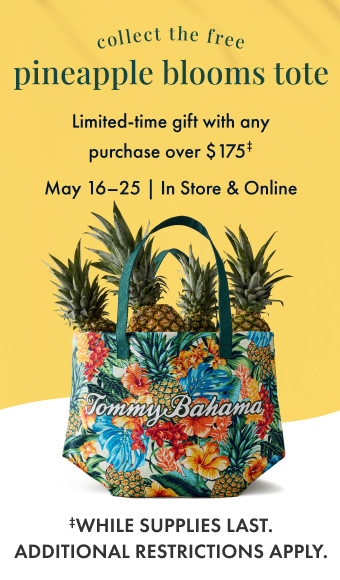 Limited-time Pineapple Blooms Tote gift with any purchase over $175 - restrictions apply