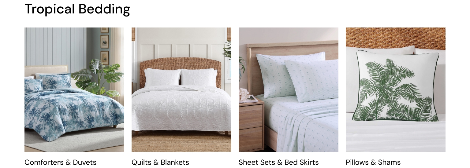 Tropical Bedding | Shop Quilts, Sheet Sets, Comforters & Pillows