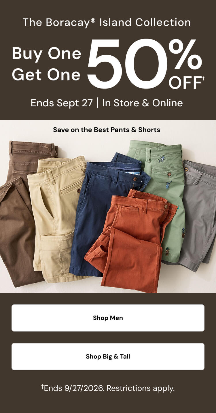 Buy One Get One 50% Off on The Boracay Island Collection. Ends Sept 27. In store and Online.