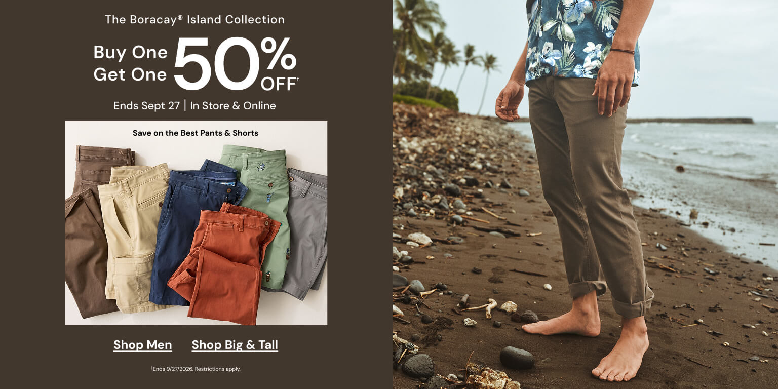 Buy One Get One 50% Off on The Boracay Island Collection. Ends Sept 27. In store and Online.