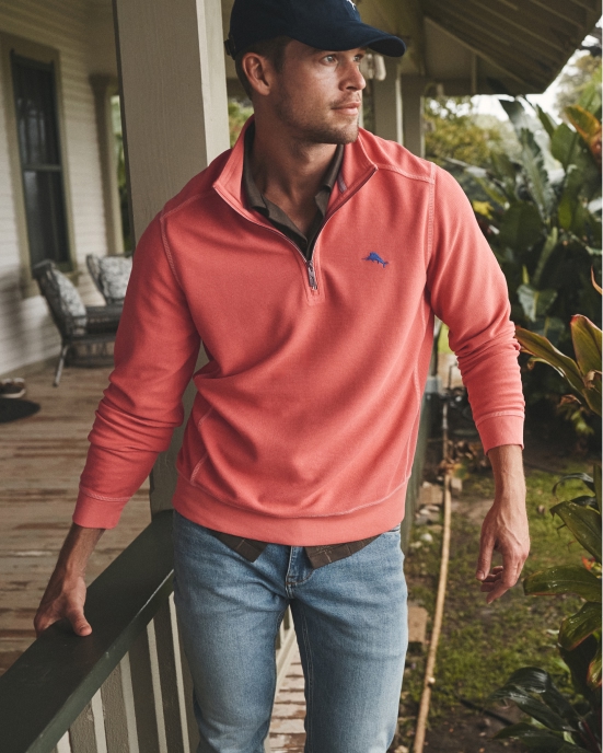Man in a floral shirt