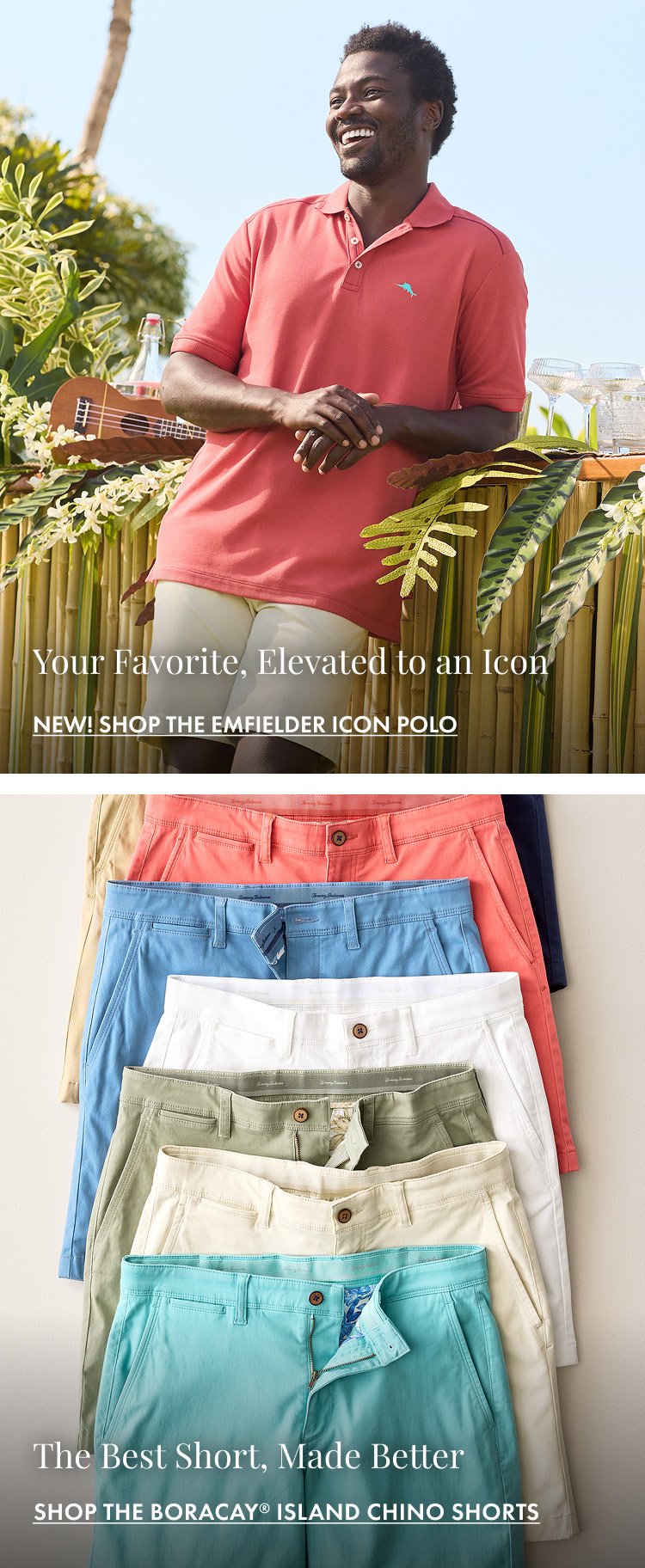 Shop Men's Emfielder Icon Polo and Boracay Island Chino Shorts