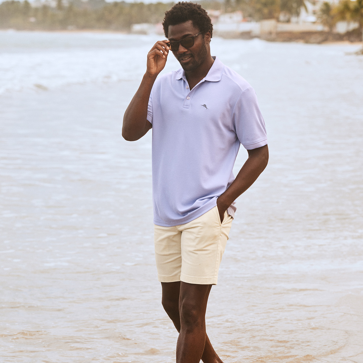 Model wearing Boracay Island Chino Shorts