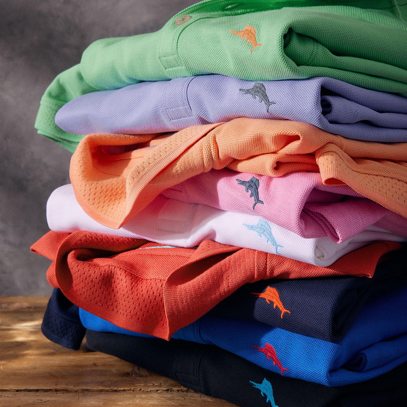 Stack of polos