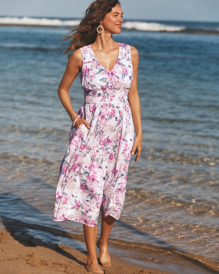 Shop Voile Voyage Floral Gardens Midi Dress