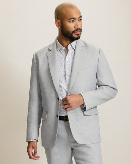 Men's Grey Linen-Blend Blazer
