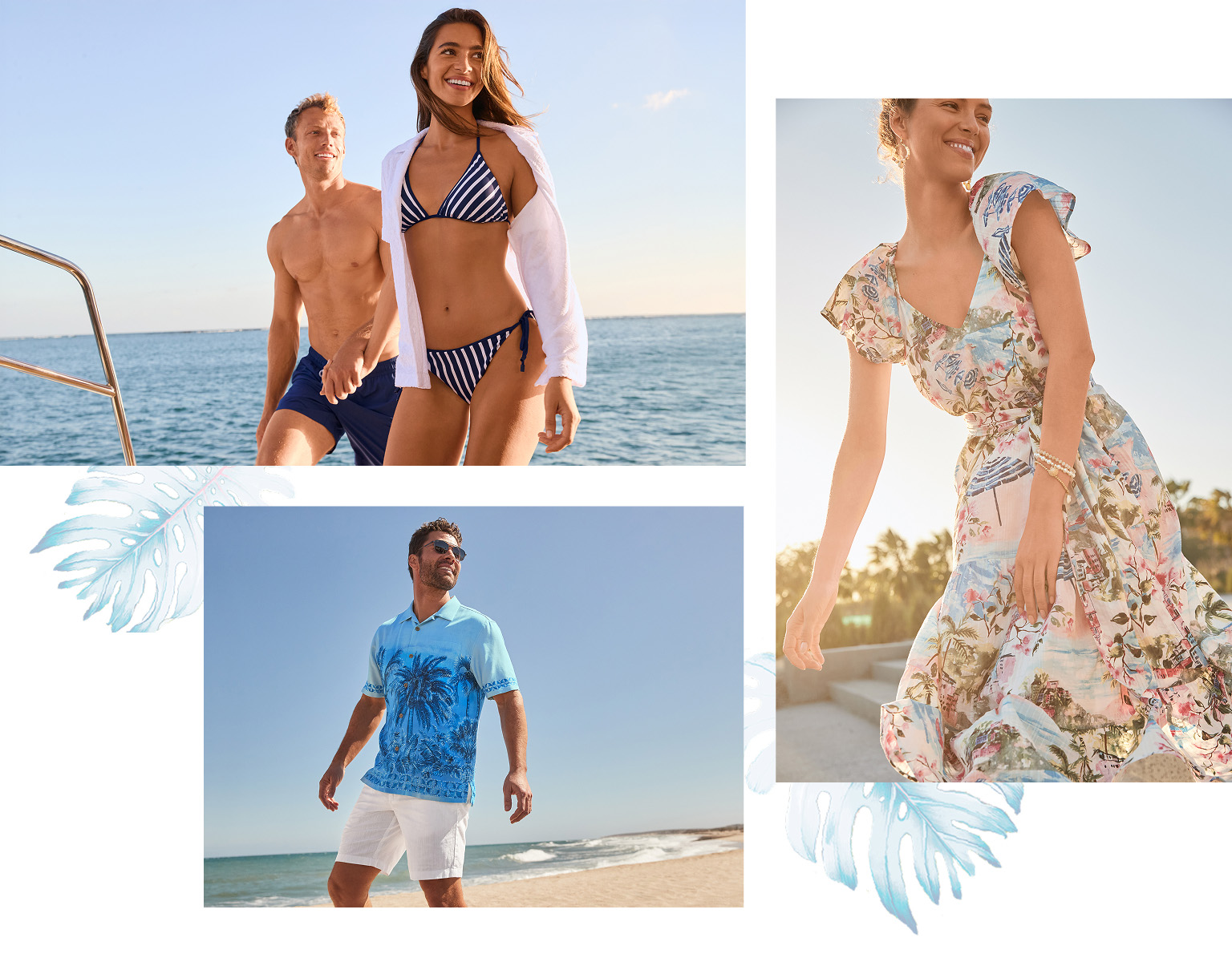 Three Images of Tommy Bahama Clothing and Swim