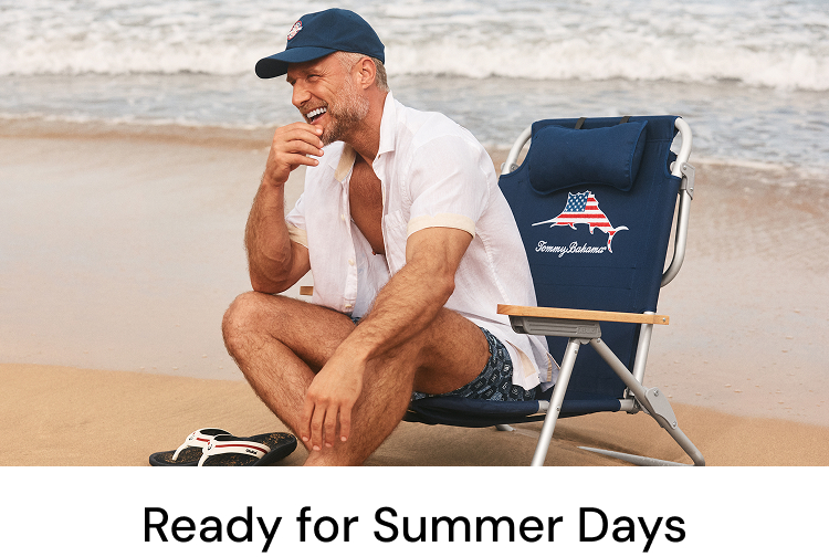 Tommy Bahama Red, White & Blue Marlin Deluxe Backpack Beach Chair