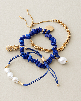 Terra Laguna Mixed Media Bracelet Set