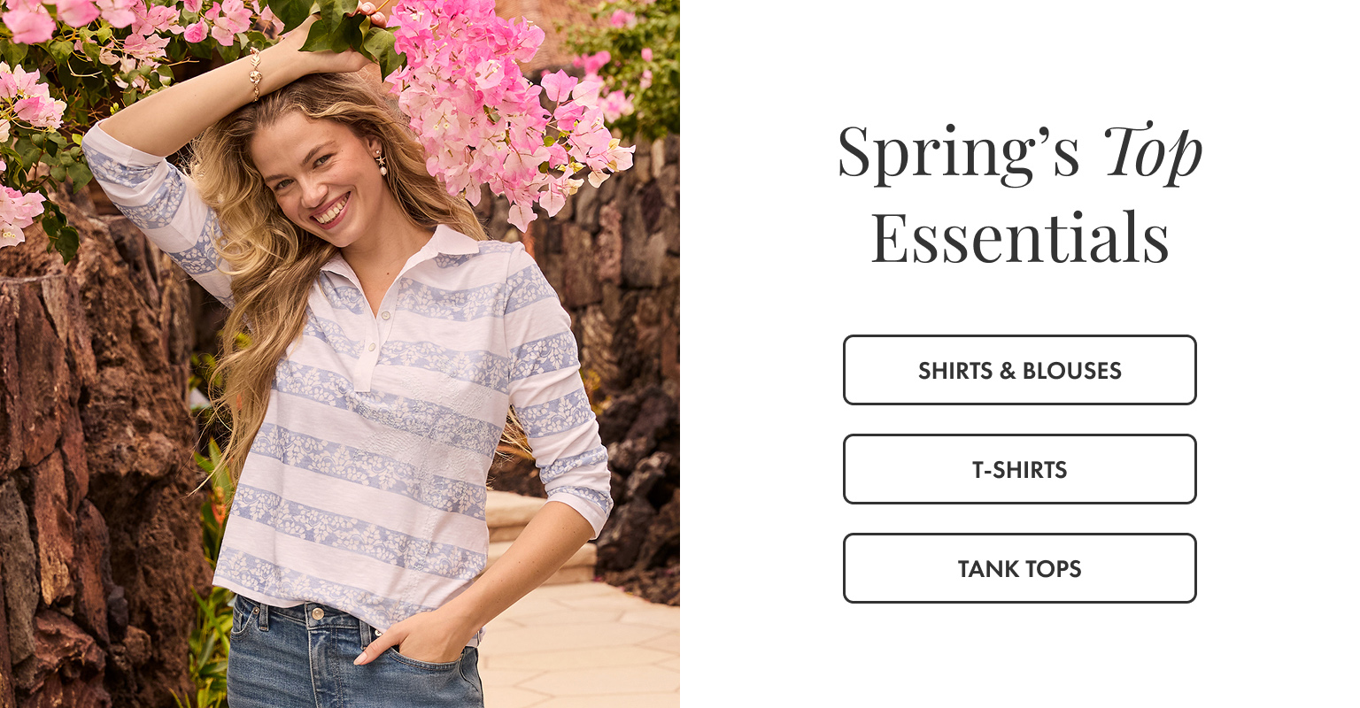 Spring's Top Essentials - Shirts & Blouses, T-Shirts & Tank Tops