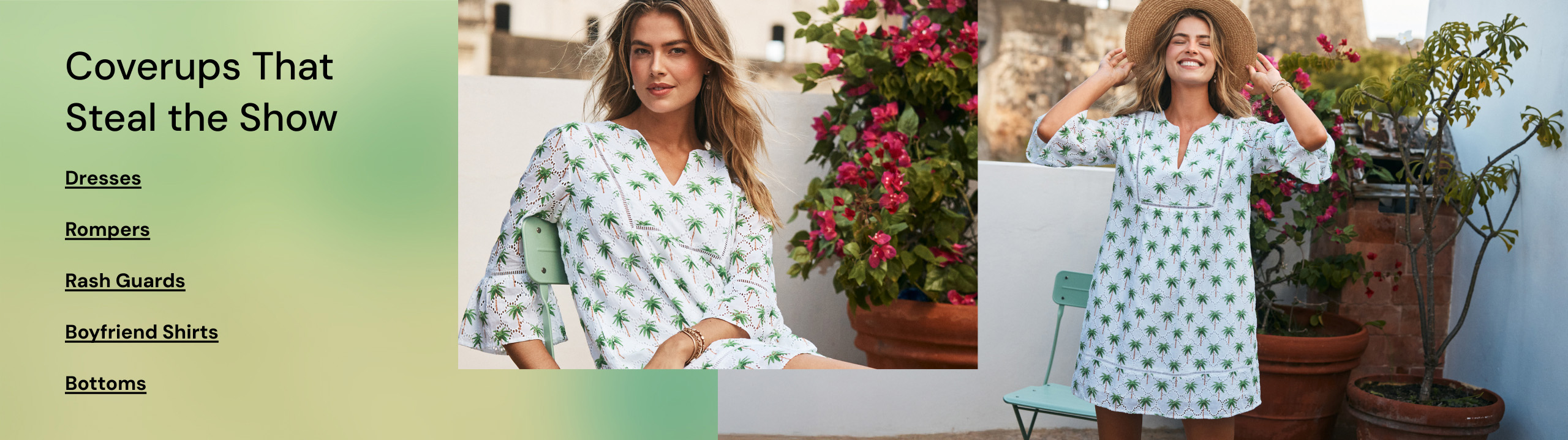 Coverups - Dresses, Rompers, Rashguards, Boyfriend Shirts & Bottoms