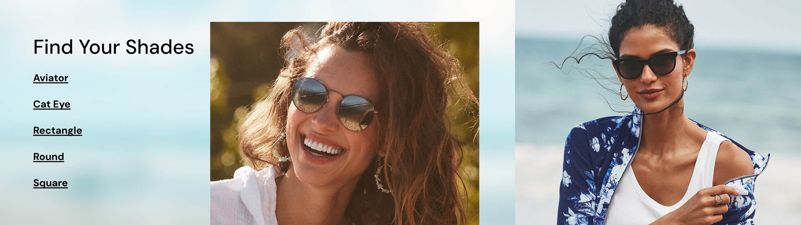 Find Your Shades - Aviator, Cat Eye, Rectangle, Round, Square