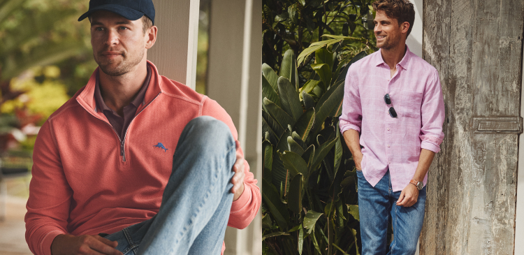 three images of men's denim styles