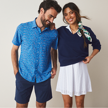Couple wearing Tommy Bahama cruise styles