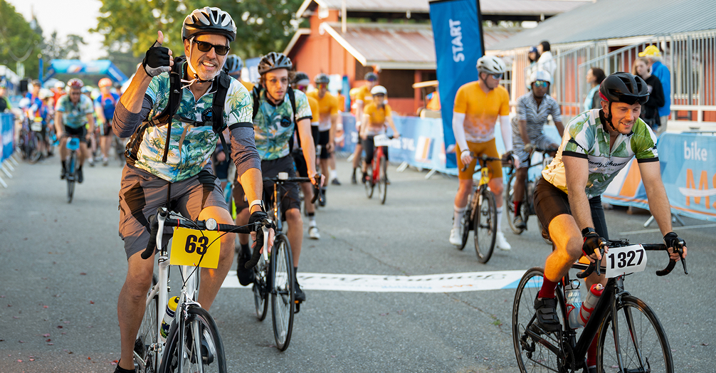 Racers Biking at Bike MS Deception Pass