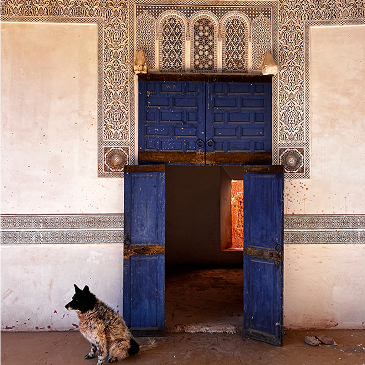 Blue Doorway With Intricate Moroccan Tile