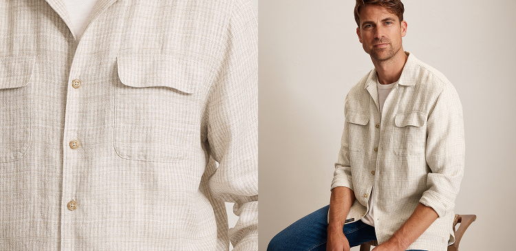 Creme Colored Button-Up Shirt