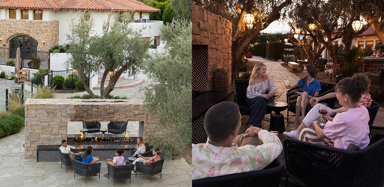 Outdoor firepit seating for relaxed mornings or chill evenings