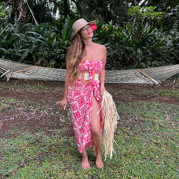 Pamakane Pico Posing Beside A Hammock