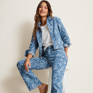 Women's playful printed denim