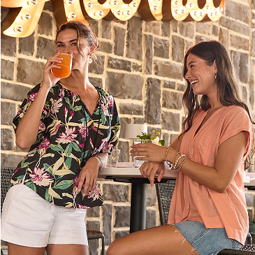 Two women toasting