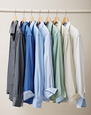 Shirts Lined Up On A Rack