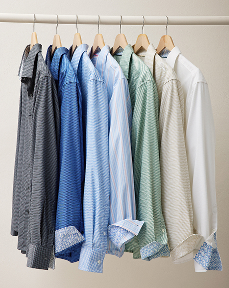Shirts Lined Up On A Rack