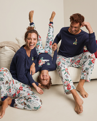 Family In Matching Pajama Set