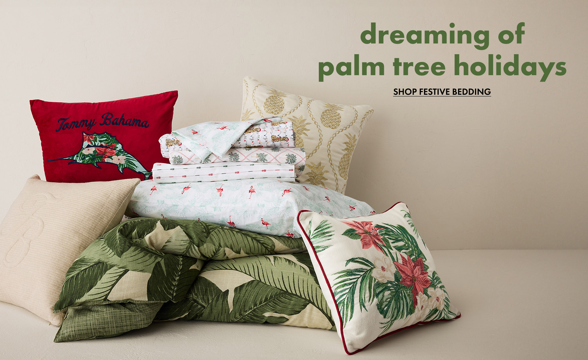 Dreaming of Palm Tree Holidays - Shop Festive Bedding