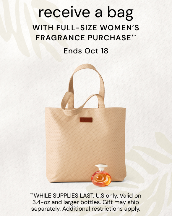 Tote bag with purchase of full-size fragrance