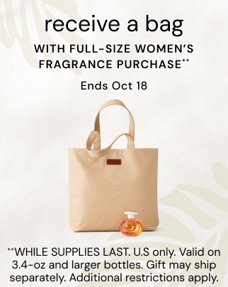 Tote bag with purchase of full-size fragrance