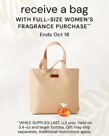 Tote bag with purchase of full-size fragrance