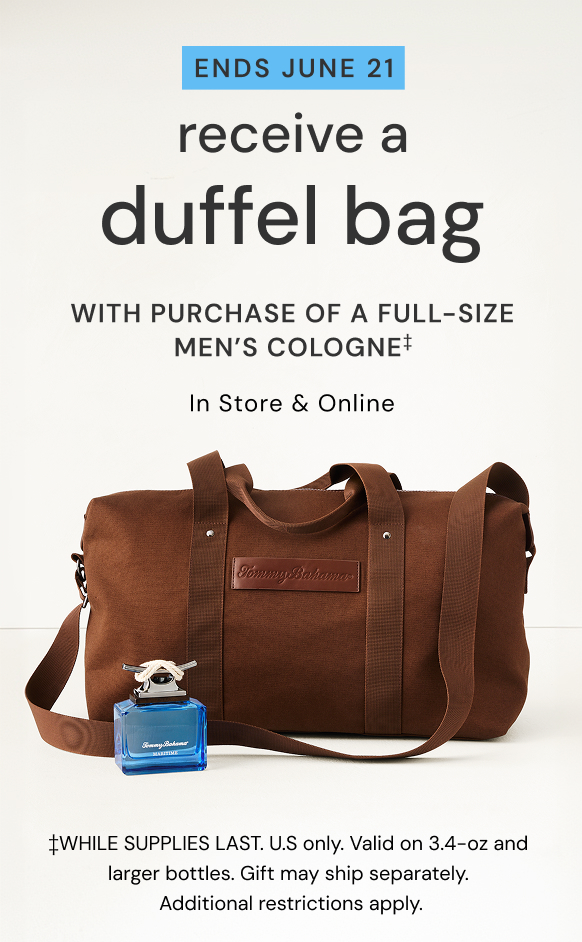 Duffel Bag with purchase of various size men's fragrances