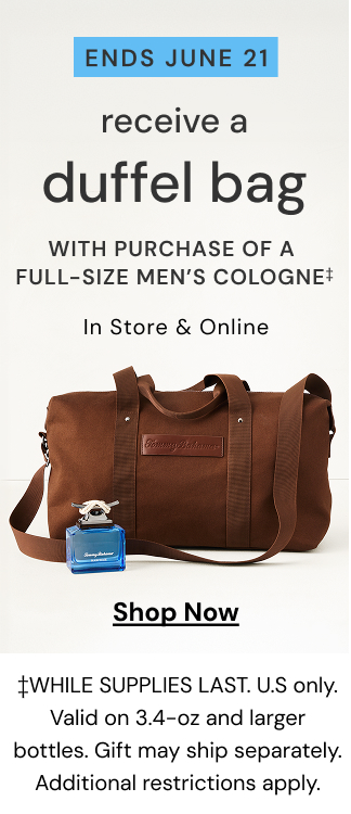 Duffel Bag with purchase of various size men's fragrances