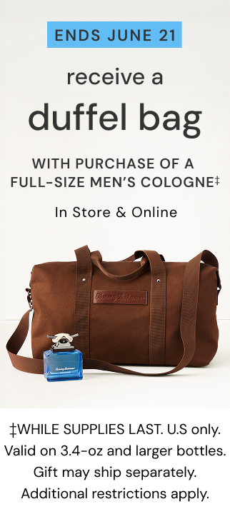 Duffel Bag with purchase of various size men's fragrances