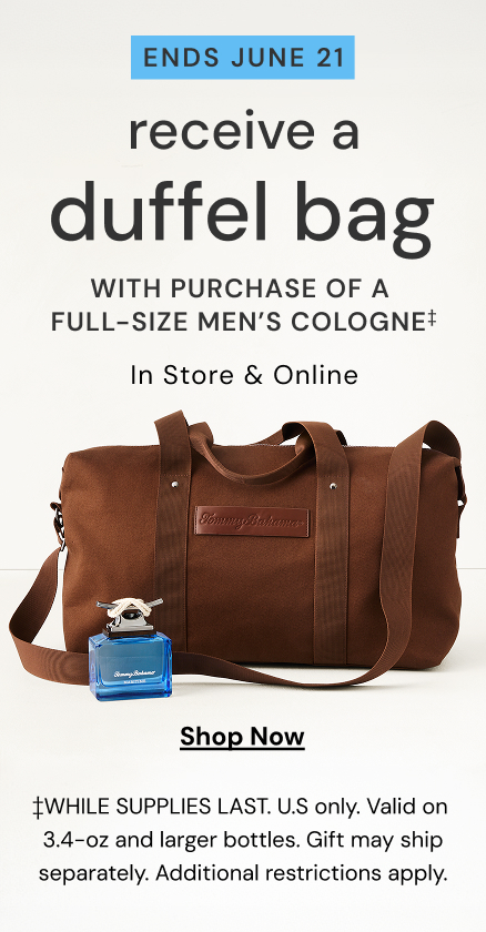 Duffel Bag with purchase of various size men's fragrances