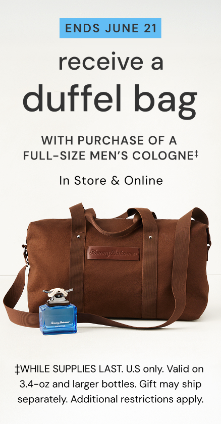 Duffel Bag with purchase of various size men's fragrances