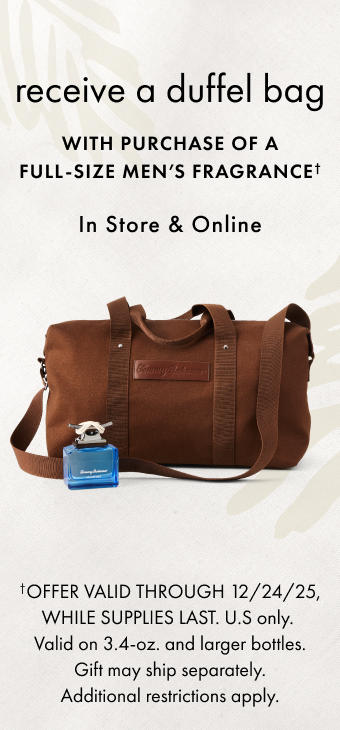 Duffel Bag with purchase of various size men's fragrances