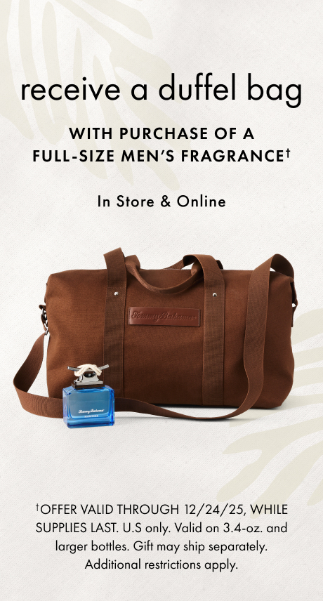 Duffel Bag with purchase of various size men's fragrances