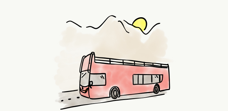 Tommy Bahama Illuminated Bus Tour Drawing
