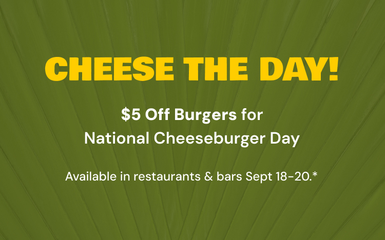 $5 Off Burgers for National Cheeseburger Day | Sept 18-20